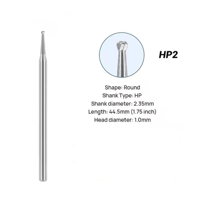 Tungsten HP Polishing Carbide Bur 2.35mm Bur Karbida Gigi HP Untuk Handpiece Lurus