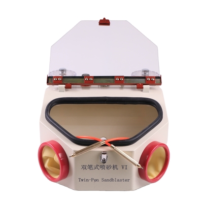 Peralatan Laboratorium Gigi Sandblaster LED Light Dua Pena Mesin Sandblasting Gigi