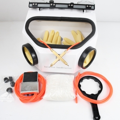 Peralatan Laboratorium Gigi Sandblaster LED Light Dua Pena Mesin Sandblasting Gigi