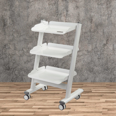 Dental Mobil Keranjang Stainless Steel Dental Trolley Salon Kecantikan Gunakan 3 Lapisan Dental Keranjang