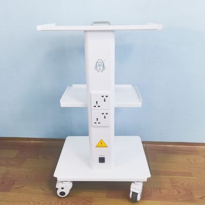 Kereta Instrumen Bergerak Klinik Gigi Kereta Bergerak Gigi Dengan Roda Rem Soket Built-in Kereta Dorong Portabel Gigi