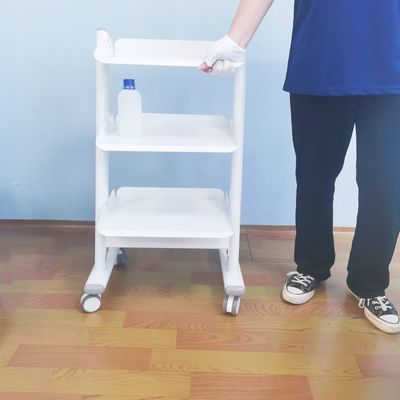 Rumah Sakit Dental Metal Tool Cart 3 Lapisan Dental Mobile Cart Tools Salon Kecantikan Storage Trolley