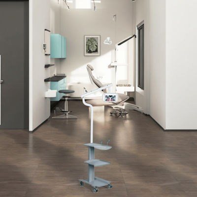 Mesin Pemutih Gigi Efisiensi Tinggi Biru Merah Ungu 3 Warna Lampu Pemutihan Gigi Dental Dengan Kereta Dorong Bergerak