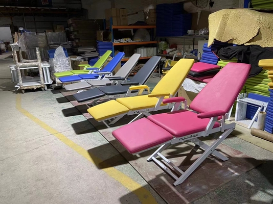 Kursi Gigi Lipat Portabel dengan Unit Kursi Gigi Lipat dengan Baki Instrumen Stainless Steel dan Lampu Bergerak