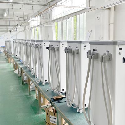 Unit Hisap Gigi Bergerak Dengan Tangki Air Kotor Pembuangan Otomatis Dental Saliva Ejector Hisap 800L Per Menit Mesin Hisap