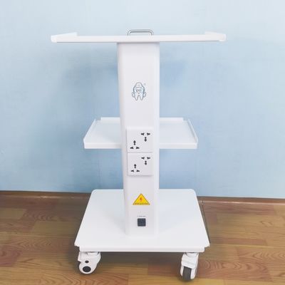 Troli Instrumen Bergerak Tahan Lama Bergulir Gigi Berkualitas Tinggi Kereta Instrumen Gigi dengan Soket Terpasang