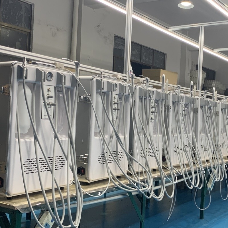 Kereta Gigi Bergerak Unit Gigi Portabel Dengan Kompresor Udara 550W Bergerak Sesuai Keinginan Unit Turbin Gigi Bergerak