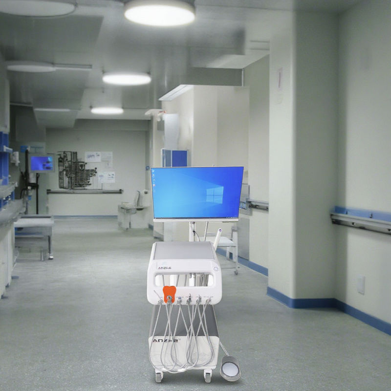 Foshan Anzhe Pabrik Dental Delivery Unit Desain Populer Dental Operasi Tray 220V Eropa Standar Mobil Dental Cart