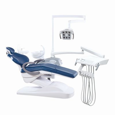 Harga bagus Fiber kulit mikro Luxury Dental Unit Full Set OEM/ODM Terima Kursi Gigi Dengan Lampu Sensor LED on line