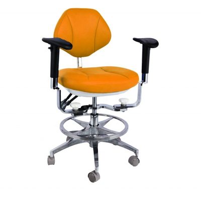Harga bagus Desain Ergonomis Kursi Asisten Gigi 5 Roda Universal Dentsit Bangku Dengan Double Armrest on line