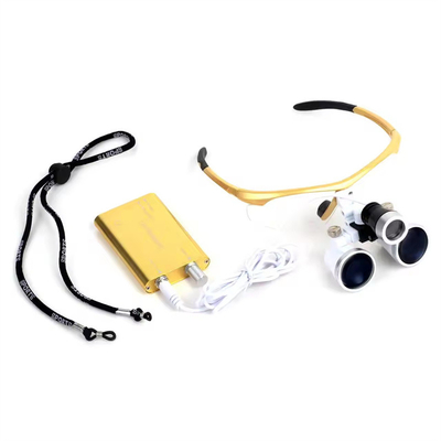 Kaca Pembesar Bedah Nirkabel Dengan Lampu Depan LED Ringan Loupes Bedah Gigi 3.5X