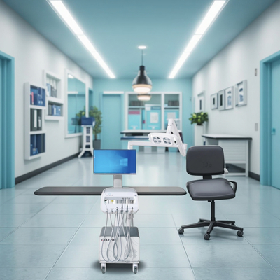 Kereta Perawatan Gigi Pabrik Anzhe 550W Kereta Gigi Bergerak dengan Lampu Operasi LED 220V Troli Gigi Portabel