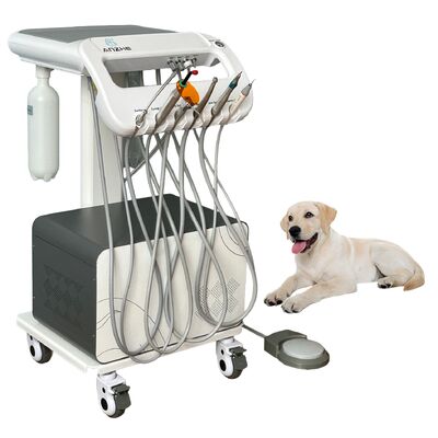 Harga bagus 550W Mobile Dental Delivery Unit dengan Tekanan 0,8Mpa dan Noise 38DB Compact Dental Cart untuk Penggunaan Veteriner on line