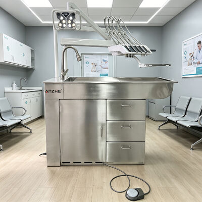 Harga bagus Unit Perawatan Gigi Veterinary Profesional dengan kompresor udara 32L yang senyap dan suite instrumen 5 pemegang di 304 stainless steel on line