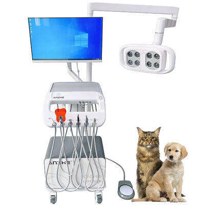 Harga bagus Pabrik Langsung Unit Gigi Portable Veterinary Mobil Dental Trolley dengan lampu LED Kompresor Udara Sistem Penyedot untuk Klinik Veterinari & Praktek Gigi on line