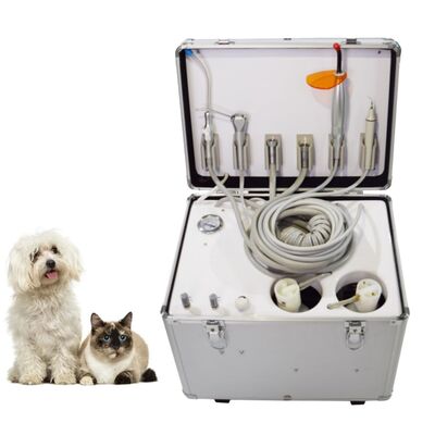 Harga bagus Unit Gigi Veterinary Mobile Portable Aluminium Alloy Baggage Style Vet Dental Suite dengan Silent Air Compressor 4 dan 6 Pemegang Tersedia on line