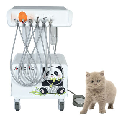 Unit Dental Veteriner Portable dengan Kompresor Udara Bebas Minyak Silent Stasiun Kerja Dental Veteriner dengan Scaler Ultrasonik Lampu Penyembuhan LED dan Sistem Sedot untuk Klinik Hewan