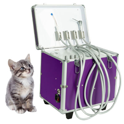Unit Gigi Veterinary Portable dengan Dibangun dalam Oil Free Compressor Air Sistem Penyedutan Botol Air Mobile Peralatan Gigi Veterinary untuk Klinik Gigi Hewan