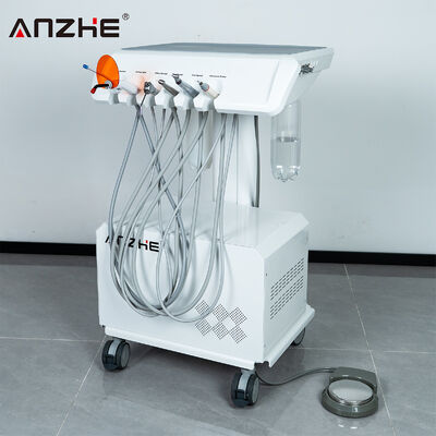 Unit Gigi Portabel dengan Kompresor Udara Bawaan Scaler Ultrasonik LED Lampu Penyembuhan Handpiece Kecepatan Rendah Tinggi Gerobak Perawatan Gigi Bergerak Stasiun Kerja Gigi Kompak untuk Klinik Gigi