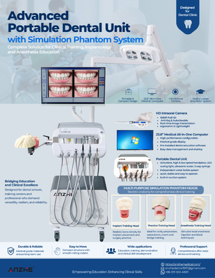 Harga bagus Unit Pelatihan Gigi Portable dengan 23,8 Inch All in One Computer HD Intraoral Camera Phantom Head untuk Anestesi Implant dan Pendidikan Gigi on line