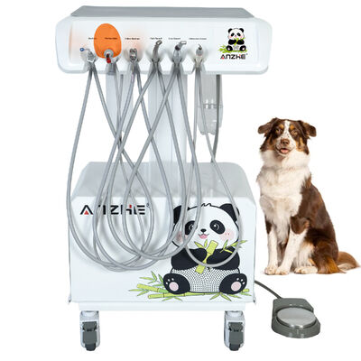 Unit Gigi Veterinary Portable dengan Kompresor Udara Bawaan Scaler Ultrasonik LED Penyembuhan Cahaya Sistem Penyedutan Peralatan Gigi Hewan Mobile