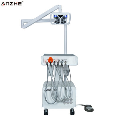Unit gigi portabel dengan kupu-kupu lampu pemutih LED Dibangun di kompresor udara Ultrasonik Scaler LED penyembuhan cahaya sistem sedotan Mobil workstation gigi untuk klinik gigi