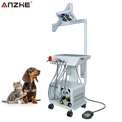 Harga bagus Unit Gigi Hewan Portabel dengan Lampu Gigi Kupu-kupu Stasiun Kerja Gigi Hewan Bergerak dengan Kompresor Udara Terpasang, Scaler, Lampu Curing, dan Sistem Penghisap on line