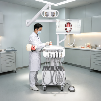 Harga bagus Unit Gigi Portable dengan Kamera HD Oral 550W Kompresor Udara dan Simulasi Phantom Head untuk Pelatihan Gigi on line