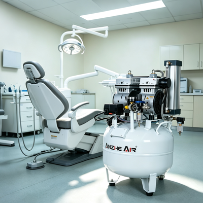 Harga bagus 32L Tangki 55dB Low Noise Oil Free Dental Air Compressor dengan Dryer In Built for Clinics on line