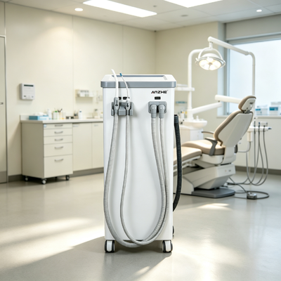 Harga bagus Unit sedotan gigi mobile dengan aliran sedotan 800L/menit, drainase otomatis, dan operasi berisik rendah untuk klinik gigi on line
