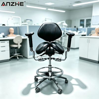 Harga bagus Ergonomis Split Saddle Medical Stool Kursi Dokter yang disesuaikan dengan Papan Kulit Custom untuk Klinik Veterinari Gigi on line