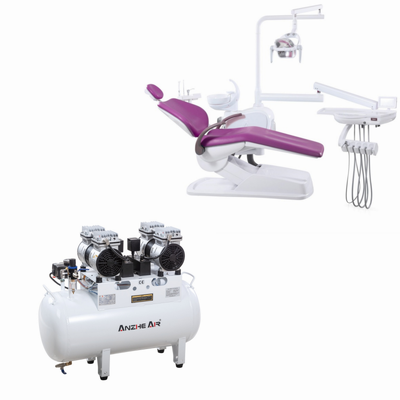 Harga bagus Kompresor Udara Dental Bebas Minyak Senyap Bertenaga 1100W 60dB dengan Kapasitas Besar 60L untuk Klinik Gigi on line