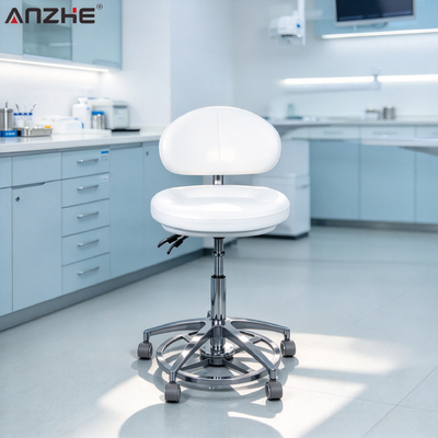 Harga bagus Bangku Operator Medical Swivel, Bangku Dokter Gigi Pneumatic Lift dengan Pendongkrak Belakang yang Dapat Disesuaikan untuk Praktek Gigi dan Rumah Sakit Veteriner on line
