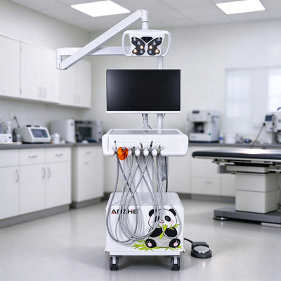 Veterinary Mobile Dental Treatment Cart Pet Oral Diagnostic Unit with Intraoral Camera Butterfly LED Light and Integrated Windows PC for Veterinary Clinics